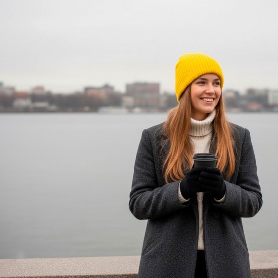 Шапка coFEE Wrap beanie жовтий - 3030.8 CO