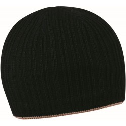 Шапка coFEE Ribbon чорний/бежевий - 3033-3D CO