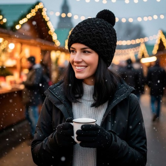 Шапка coFEE Rough style чорний - 3044-3A