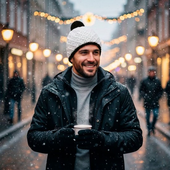 Шапка coFEE Rough style білий/чорний - 3044-6C CO