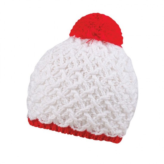 Шапка coFEE Rough style білий/червоний - 3044-6D CO