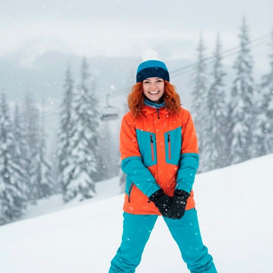 Шапка coFEE Cable knit синій/блакитний/білий - 3045-14 Шапка coFEE Cable knit синій/блакитний/білий - 3045-14