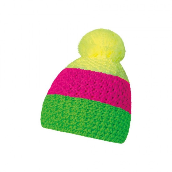 Шапка coFEE Cable knit неоново-зелений/неоново-рожевий/неоново-жовтий - 3045-41