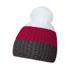 Шапка coFEE Cable knit сірий/фіолетовий/білий - 3045-7