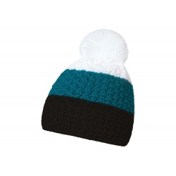 Шапка coFEE Cable knit чорний/темно-бірюзовий/білий - 3045-3