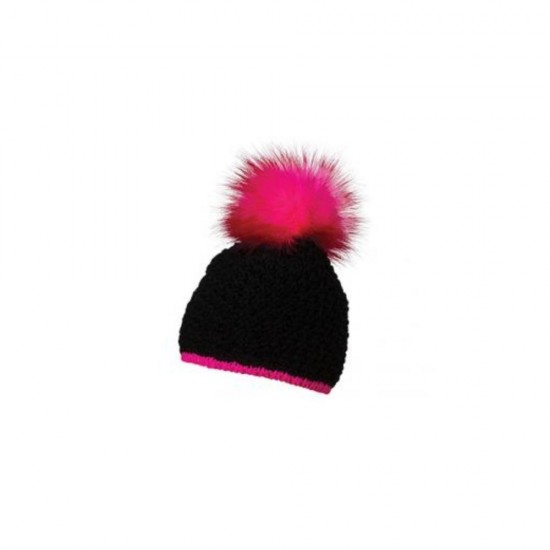 Шапка coFEE Glow fur неоново-рожевий/чорний - CO3046.25