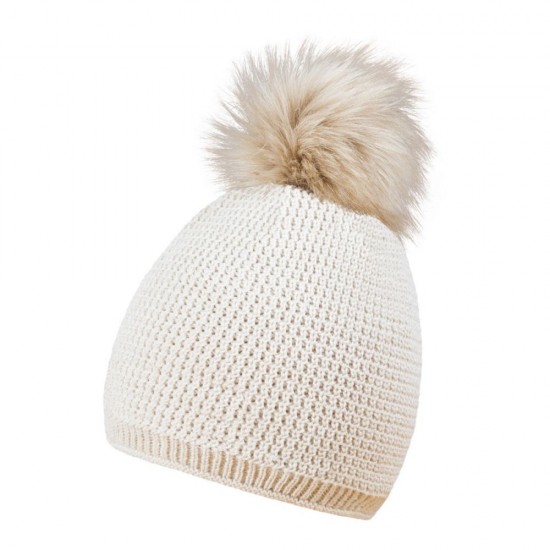 Шапка coFEE Smart fur кремовий - 3047-22