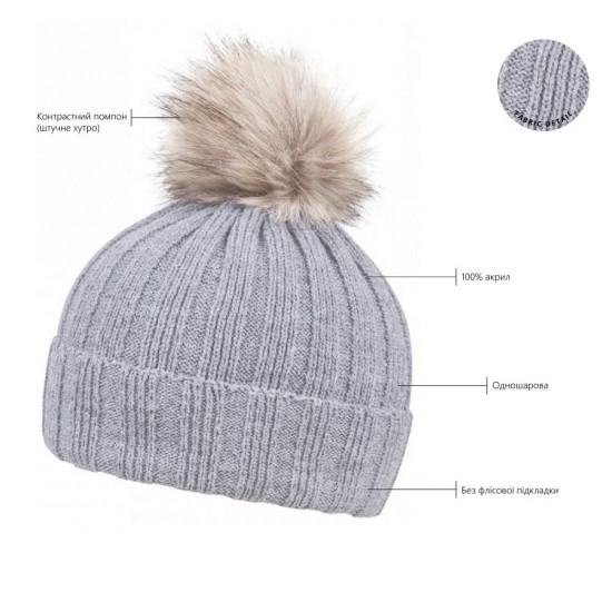 Шапка coFEE Rib fur коричневий/бежевий - 3048-13 Шапка coFEE Rib fur коричневий/бежевий - 3048-13
