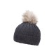 Шапка coFEE Rib fur попелястий темно-сірий/бежевий - 3048-47