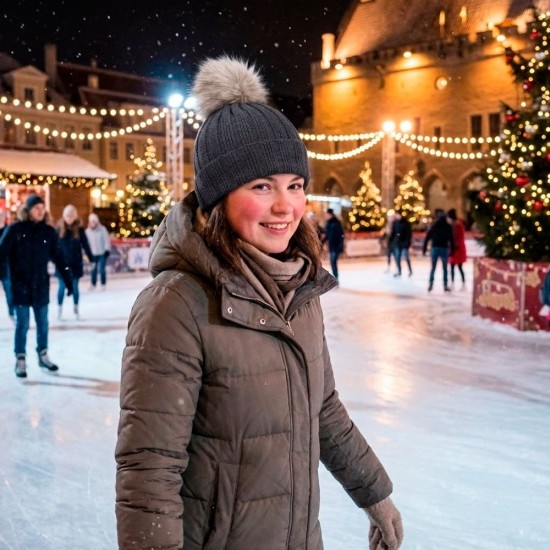 Шапка coFEE Rib fur попелястий темно-сірий/бежевий - 3048-47