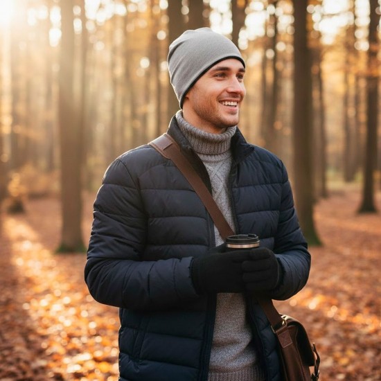 Шапка coFEE Contrasting jersey чорний/попелястий сірий - 3049-3 CO