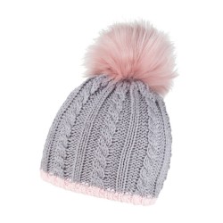 Шапка coFEE Braid knit сірий/рожевий - CO3060.7 Шапка coFEE Braid knit сірий/рожевий - CO3060.7