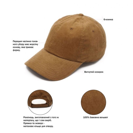 Кепка coFEE Corduroy мідний - 4440.33 CO
