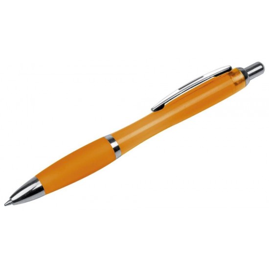 Ручка пластикова з металевими елементами помаранчевий - 168210
