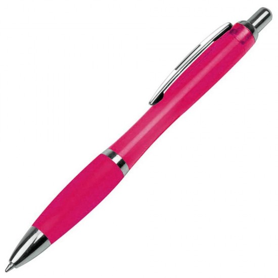 Ручка пластикова з металевими елементами рожевий - 168211