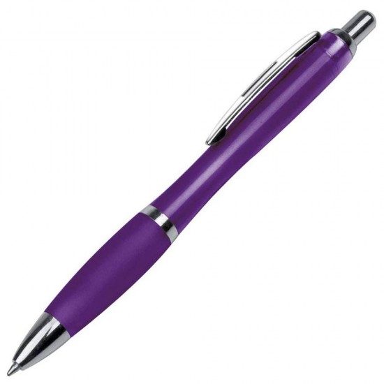 Ручка пластикова з металевими елементами фіолетовий - 168212