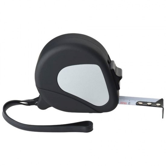 Рулетка вимірювальна 5 м Easy Gifts Kentville, прорезинений корпус чорний - 173703