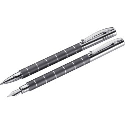 Набір металевих ручок Easy Gifts Mayfield пір'яна та ролер, в футлярі графітовий - 193477