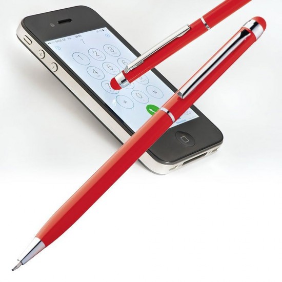Ручка металева зі стилусом ORLEANS червоний - 337805