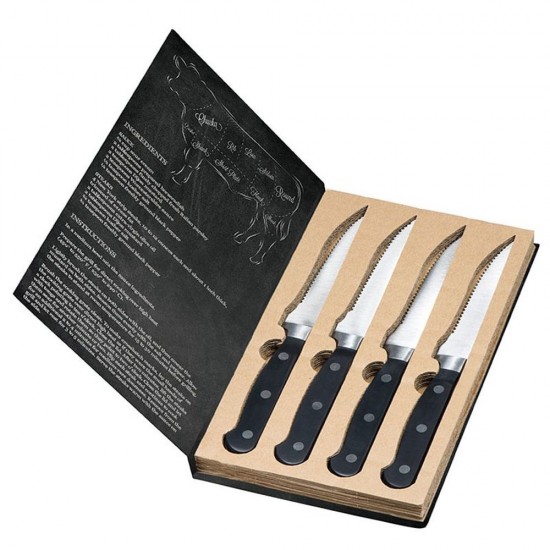 Ножі для стейків LONDON чорний - 356103