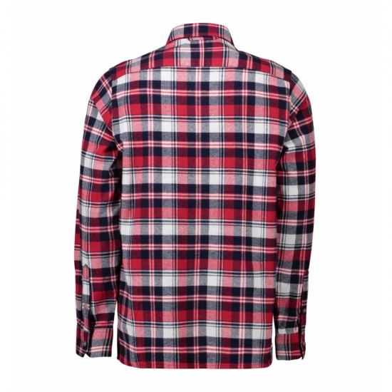 Сорочка в клітинку чоловіча ID на кнопках червоний - 0204330XL