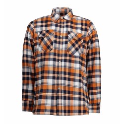 Сорочка в клітинку чоловіча ID на кнопках помаранчевий - 0204350L