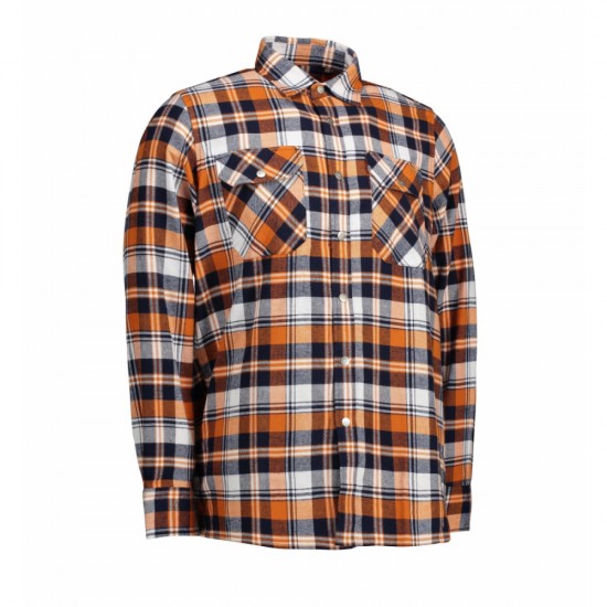 Сорочка в клітинку чоловіча ID на кнопках помаранчевий - 0204350L
