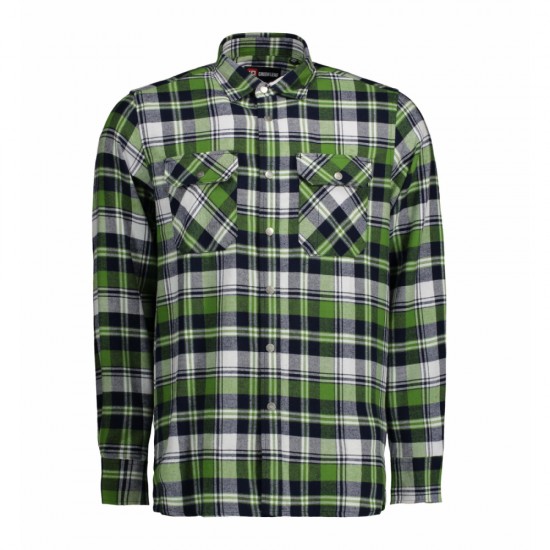 Сорочка в клітинку чоловіча ID на кнопках зелений - 0204530M