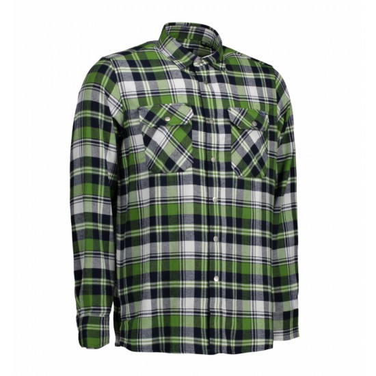 Сорочка в клітинку чоловіча ID на кнопках зелений - 0204530M