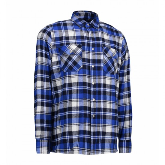Сорочка в клітинку чоловіча ID на кнопках королівський синій - 0204770L