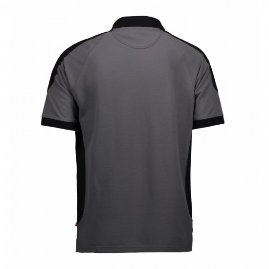 Футболка поло чоловіча PRO Wear з контрастними вставками сріблясто-сірий - 0322265L