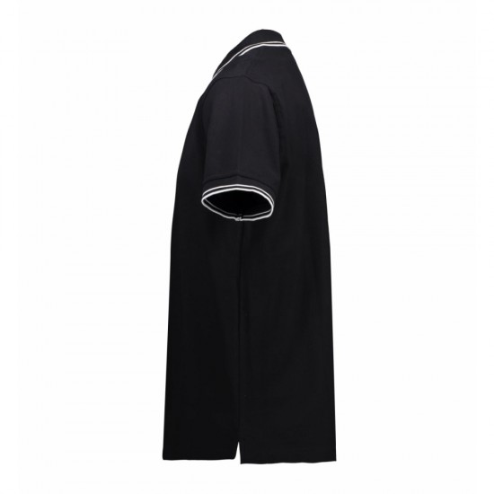 Футболка поло чоловіча ID Stretch з контрастними вставками чорний - 0522900S