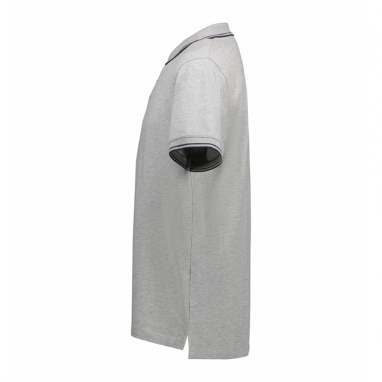 Футболка поло чоловіча ID Stretch з контрастними вставками сірий меланж - 05222103XL