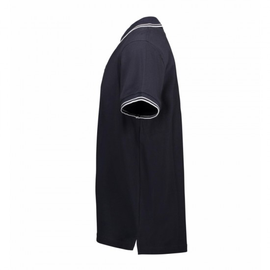 Футболка поло чоловіча ID Stretch з контрастними вставками темно-синій - 05227903XL