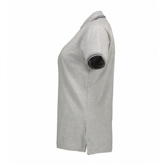 Футболка поло жіноча ID Stretch з контрастними вставками сірий меланж - 05232103XL Футболка поло жіноча ID Stretch з контрастними вставками сірий меланж - 05232103XL