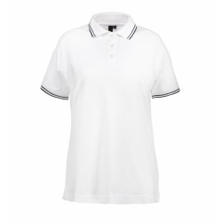 Футболка поло жіноча ID Stretch з контрастними вставками білий - 05230013XL
