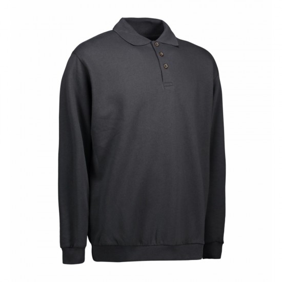 Світшот з коміром поло чоловічий ID Classic вугільний - 06012953XL
