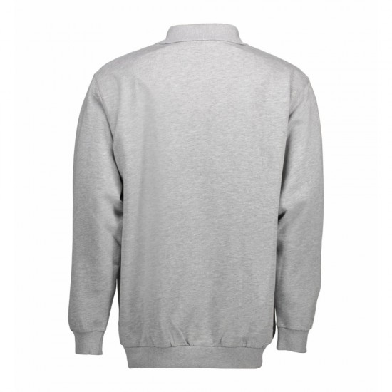 Світшот з коміром поло чоловічий ID Classic сірий меланж - 06012103XL Світшот з коміром поло чоловічий ID Classic сірий меланж - 06012103XL