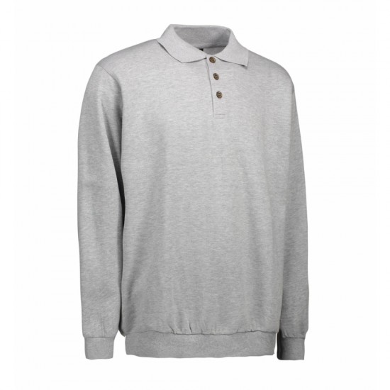 Світшот з коміром поло чоловічий ID Classic сірий меланж - 06012103XL Світшот з коміром поло чоловічий ID Classic сірий меланж - 06012103XL