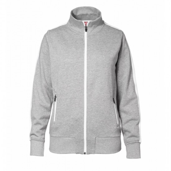 Світшот на блискавці жіночий ID Contrast Stripee сірий меланж - 0627210XL