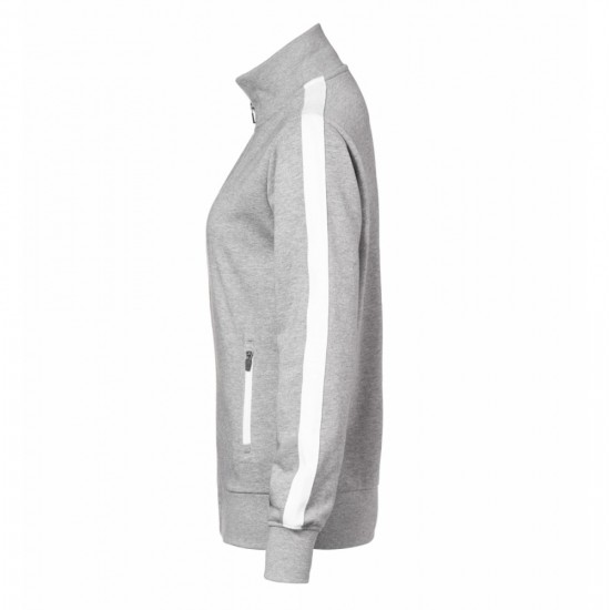 Світшот на блискавці жіночий ID Contrast Stripee сірий меланж - 0627210XL