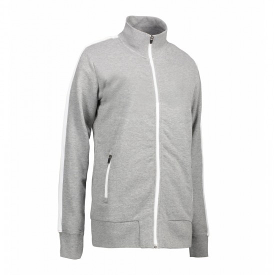 Світшот на блискавці жіночий ID Contrast Stripee сірий меланж - 0627210XL