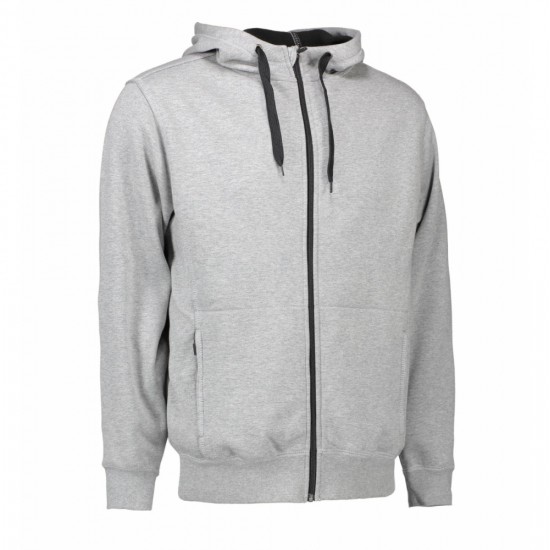 Худі на блискавці чоловіче ID Bonded сірий меланж - 06302103XL