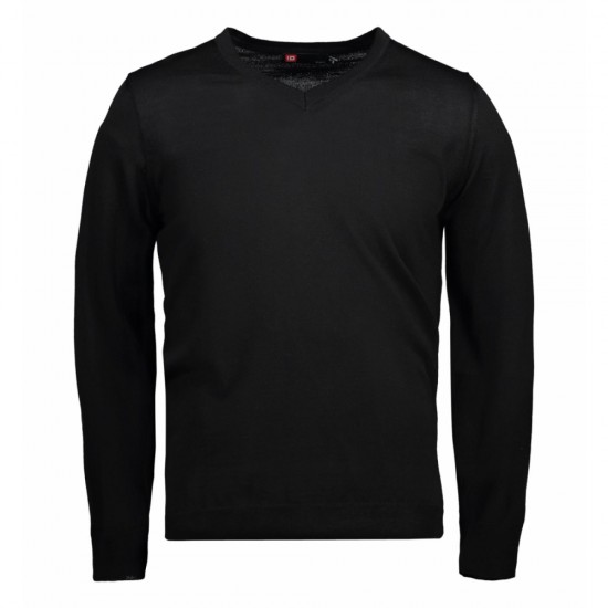 Пуловер чоловічий з V-вирізом ID BUSINESS чорний - 0640900L