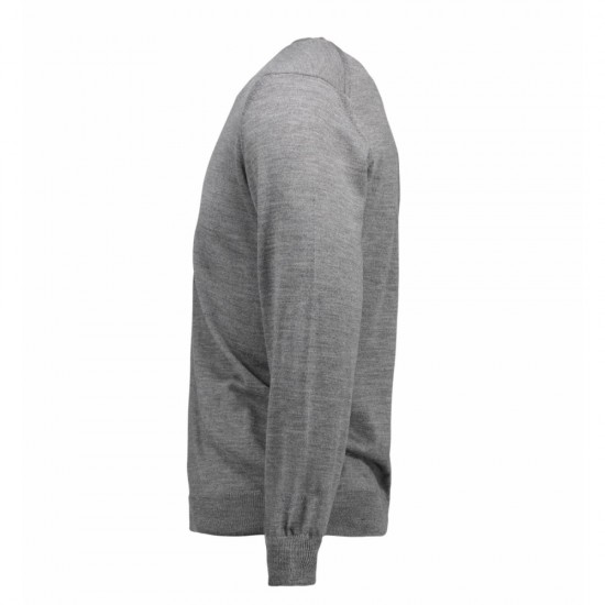Пуловер чоловічий з V-вирізом ID BUSINESS сірий меланж - 0640210M