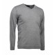 Пуловер чоловічий з V-вирізом ID BUSINESS сірий меланж - 0640210L