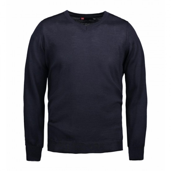 Пуловер чоловічий з V-вирізом ID BUSINESS темно-синій - 0640790XL