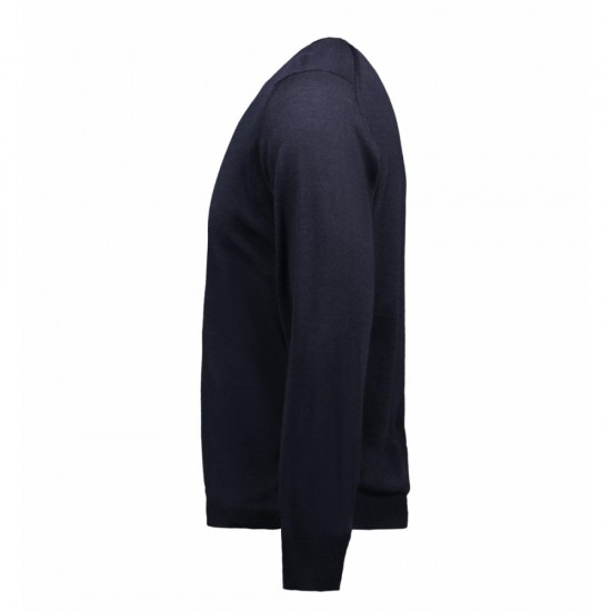 Пуловер чоловічий з V-вирізом ID BUSINESS темно-синій - 0640790L