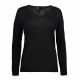 Пуловер жіночий з V-вирізом ID BUSINESS чорний - 0641900M