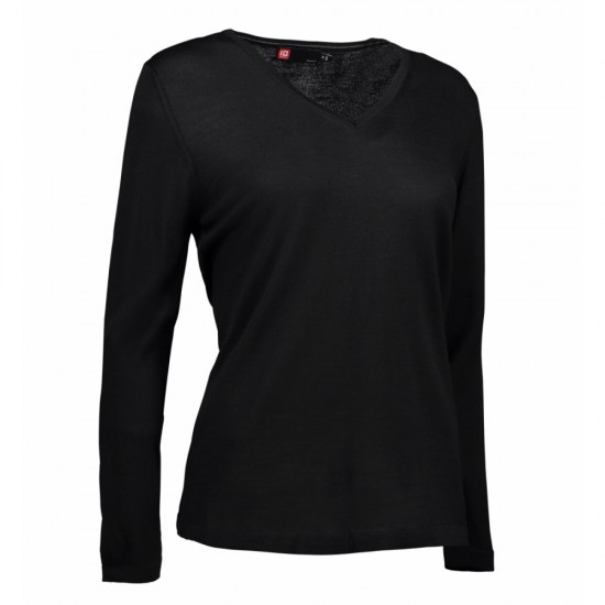 Пуловер жіночий з V-вирізом ID BUSINESS чорний - 06419004XL